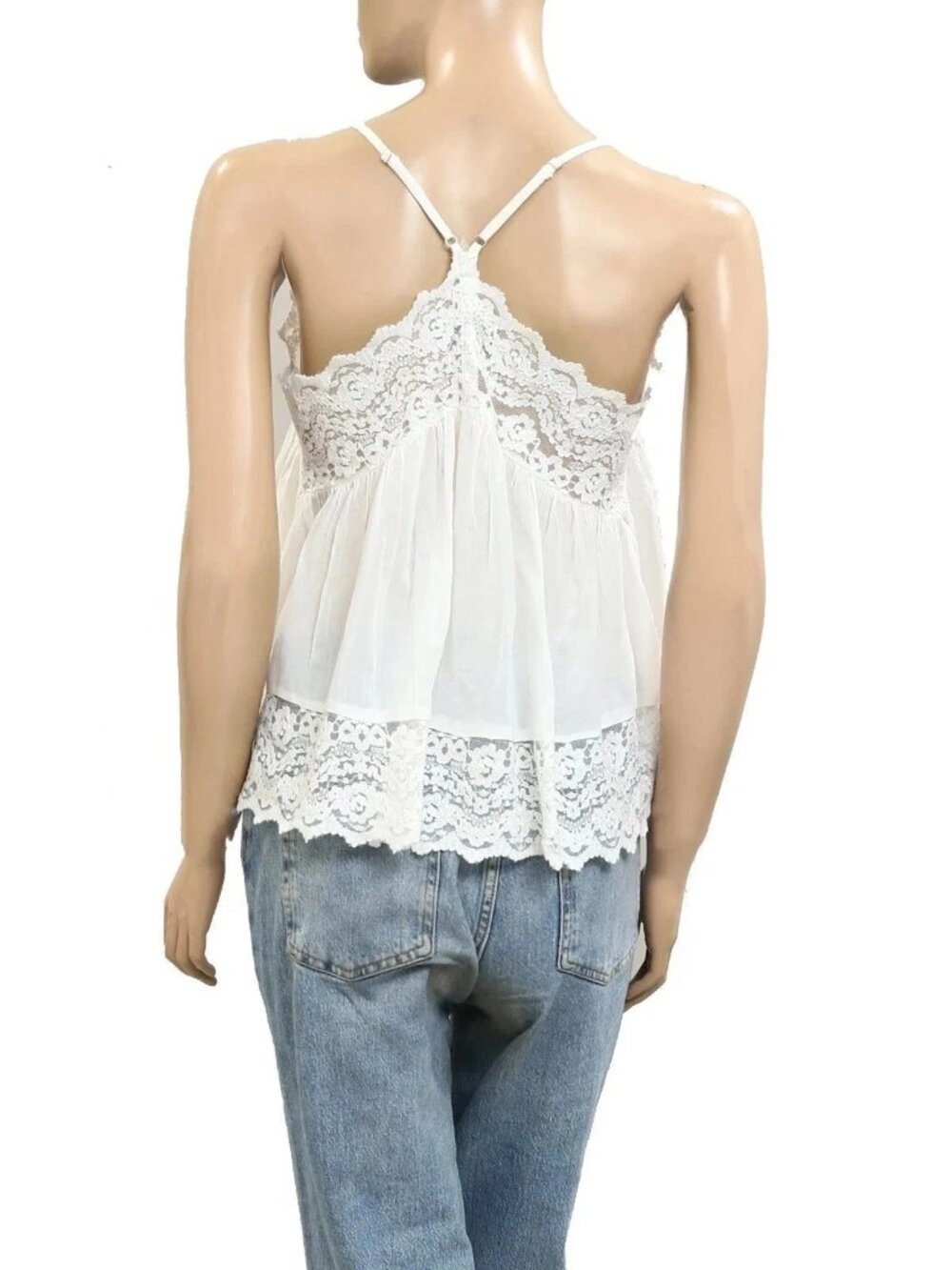 Intimately Free People Fiona Cami Blouse Top Tank Sleeveless Lace Slip M 290299 - Picture 5 of 6